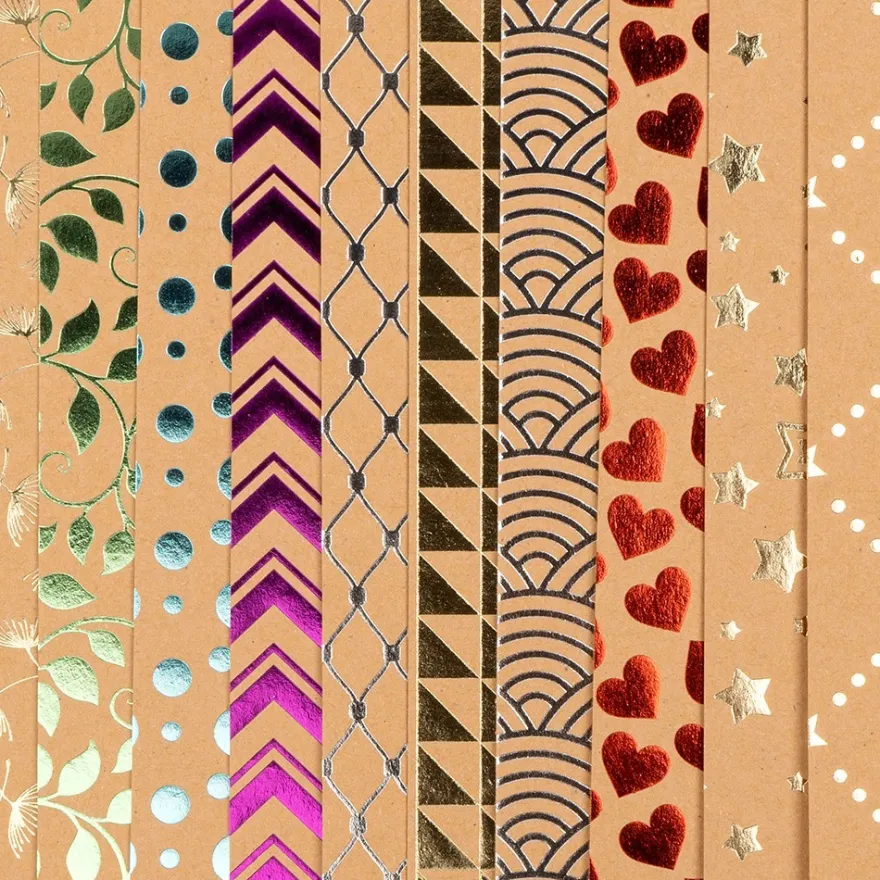 Design-Papier, Hintergründe, DIN A4, 250g/m², 10 Designs, 10 Bogen