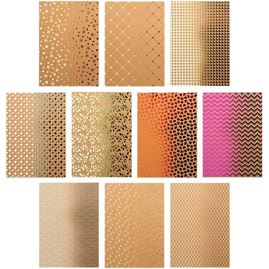 Design-Papier, Hintergründe, DIN A4, 250g/m², 10 Designs, 10 Bogen