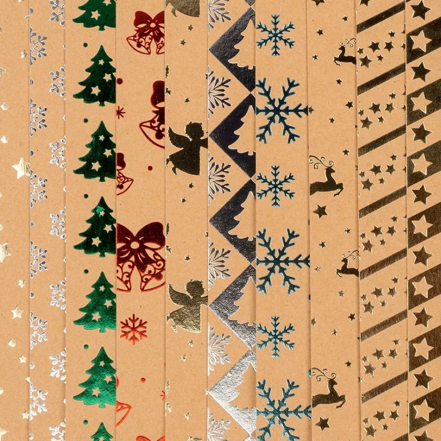 Design-Papier, Winter/Weihnachten, DIN A4, 250g/m², 10 Designs, 10 Bogen