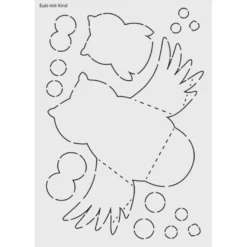 Design-Schablone Nr. 1 "Eule mit Kind", DIN A4