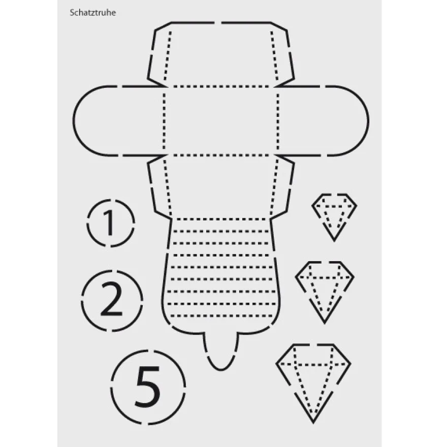 Design-Schablone Nr. 5 "Schatztruhe", DIN A4