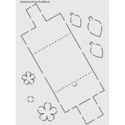 Design-Schablone Nr. 8 "Steckverschluss-Grußkarte", DIN A4
