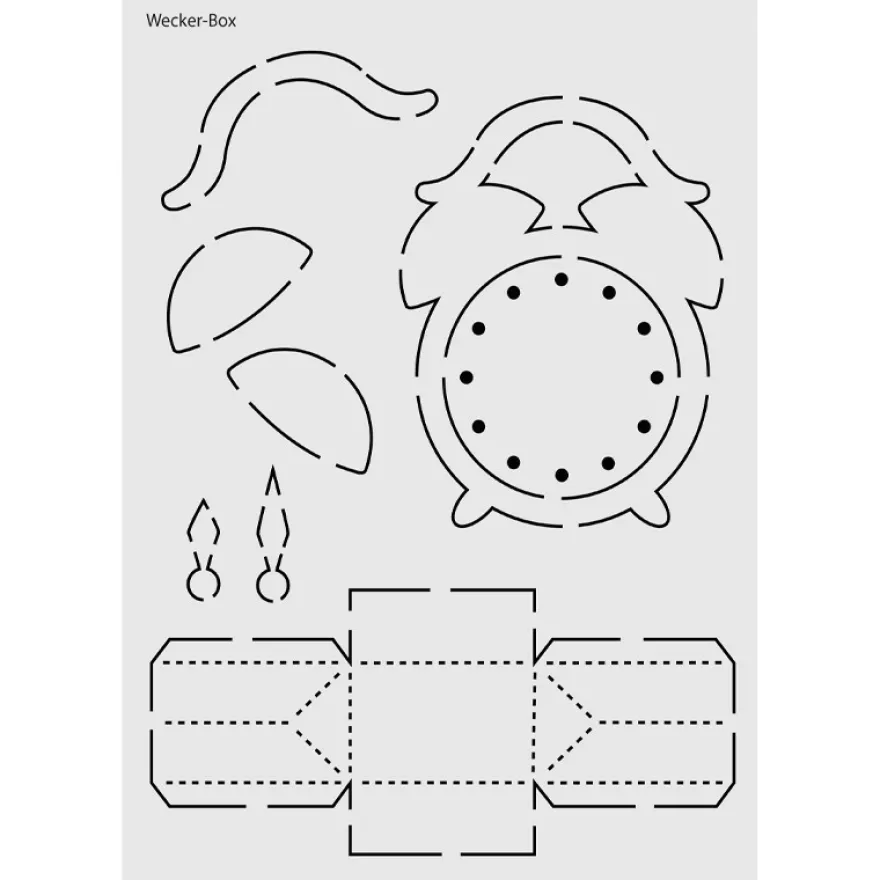 Design-Schablone Nr. 5 "Wecker-Box", DIN A4