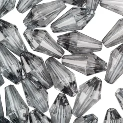 Diamanttropfen-Perlen, transparent, 12mm, anthrazit, 50 Stück