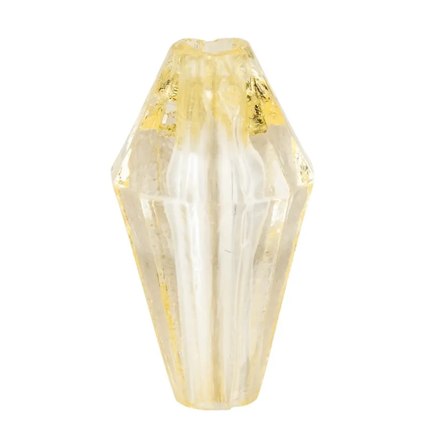 Diamanttropfen-Perlen, transparent, 12mm, gelb, 50 Stück