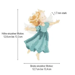 Diamond-Painting-Anhänger,Engel, 6 Designs, 1,7mm stark, doppelseitig, mit Zubehör, 6 Stück
