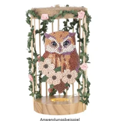 Diamond-Painting-Anhänger, Eule & Katze, 6 Designs, 1,7mm stark, doppelseitig, mit Zubehör, 6 Stück