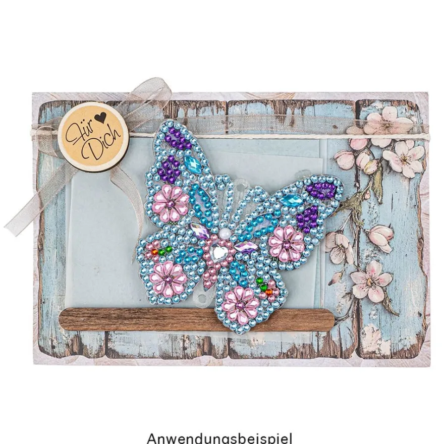 Diamond-Painting-Anhänger, Schmetterlinge 2, 8 Designs, 1,7mm stark, doppelseitig, 8 Stück