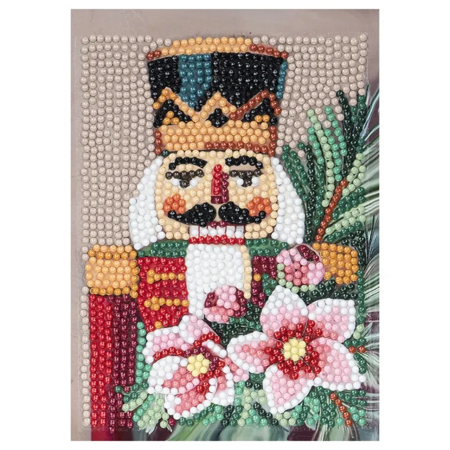 Diamond-Painting-Aufleger, Nussknacker, 11,5cm x 16,5cm, 370 g/m², vollflächig klebend