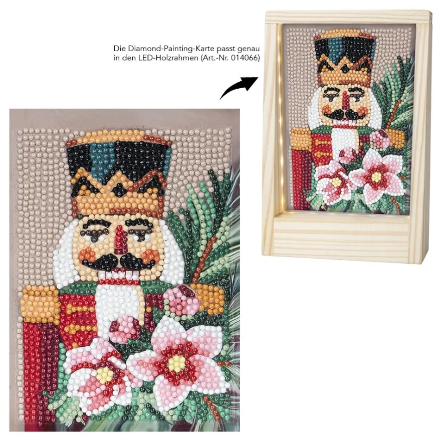 Diamond-Painting-Aufleger, Nussknacker, 11,5cm x 16,5cm, 370 g/m², vollflächig klebend