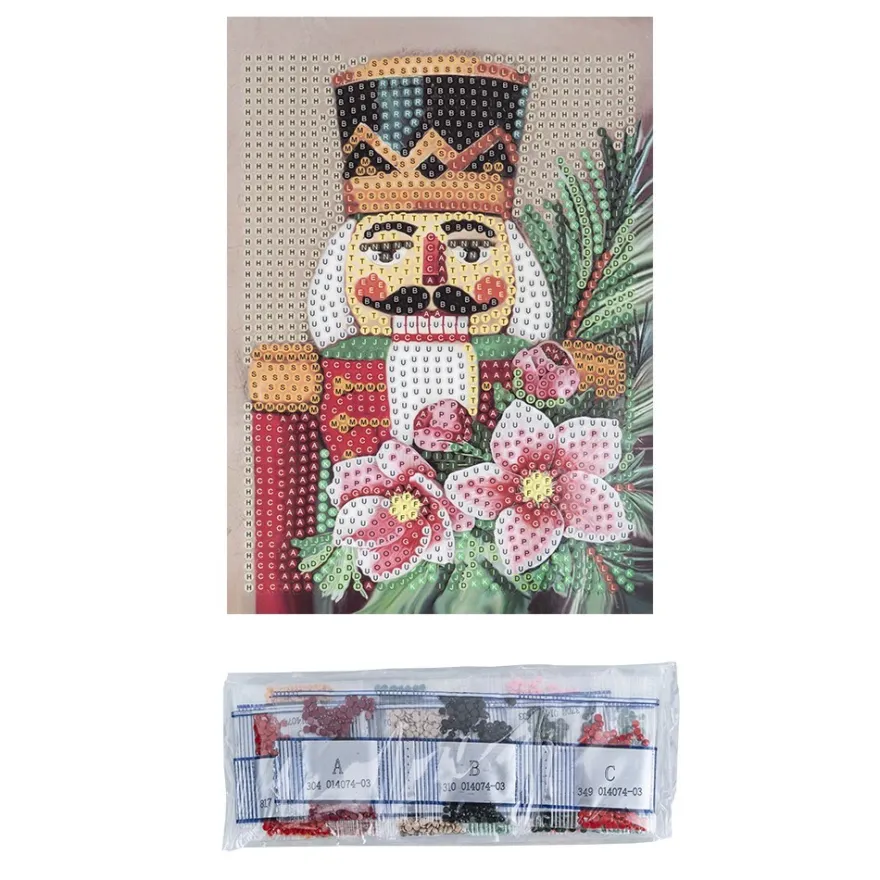 Diamond-Painting-Aufleger, Nussknacker, 11,5cm x 16,5cm, 370 g/m², vollflächig klebend