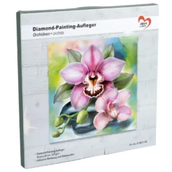Diamond-Painting-Aufleger, Orchideen, 20cm x 20cm, 370g/m², inkl. Zubehör