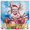 Diamond-Painting-Aufleger, Rentier Rudolph • Frohes Fest, 20cm x 20cm, 370g/m², inkl. Zubehör
