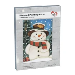 Diamond-Painting-Aufleger, Schneemann, 11,5cm x 16,5cm, 370 g/m², vollflächig klebend