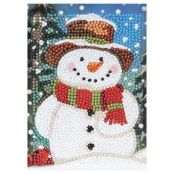 Diamond-Painting-Aufleger, Schneemann, 11,5cm x 16,5cm, 370 g/m², vollflächig klebend