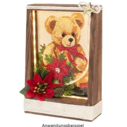 Diamond-Painting-Aufleger, Teddybär, 11,5cm x 16,5cm, 370 g/m², vollflächig klebend