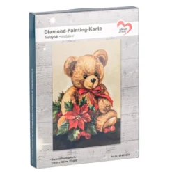 Diamond-Painting-Aufleger, Teddybär, 11,5cm x 16,5cm, 370 g/m², vollflächig klebend