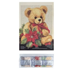 Diamond-Painting-Aufleger, Teddybär, 11,5cm x 16,5cm, 370 g/m², vollflächig klebend