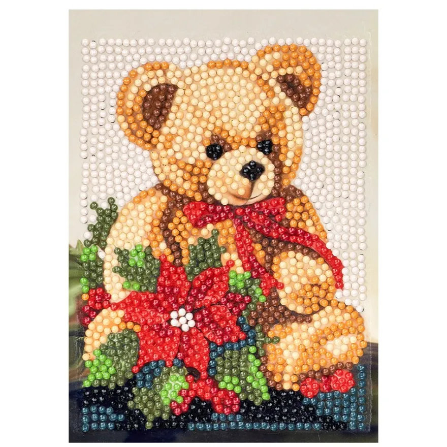Diamond-Painting-Aufleger, Teddybär, 11,5cm x 16,5cm, 370 g/m², vollflächig klebend