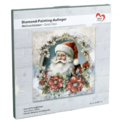 Diamond-Painting-Aufleger, Weihnachtsmann, 20cm x 20cm, 370g/m², inkl. Zubehör