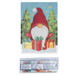 Diamond-Painting-Aufleger, Weihnachts-Wichtel, 11,5cm x 16,5cm, 370 g/m², vollflächig klebend