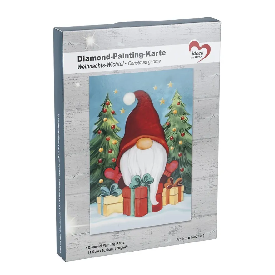 Diamond-Painting-Aufleger, Weihnachts-Wichtel, 11,5cm x 16,5cm, 370 g/m², vollflächig klebend