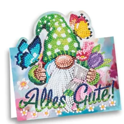 Diamond-Painting-Aufstellkarte, Alles Gute!, 16,3cm x 16cm, inkl. Umschlag & Werkzeug