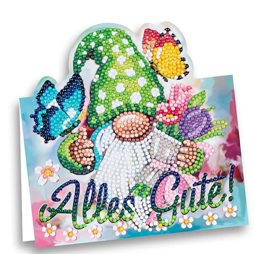 Diamond-Painting-Aufstellkarte, Alles Gute!, 16,3cm x 16cm, inkl. Umschlag & Werkzeug