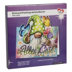 Diamond-Painting-Aufstellkarte, Alles Gute!, 16,3cm x 16cm, inkl. Umschlag & Werkzeug