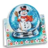 Diamond-Painting-Aufstellkarte, Schneekugel mit Schneemann, 16,3cm x 16cm, inkl. Umschlag & Werkzeug
