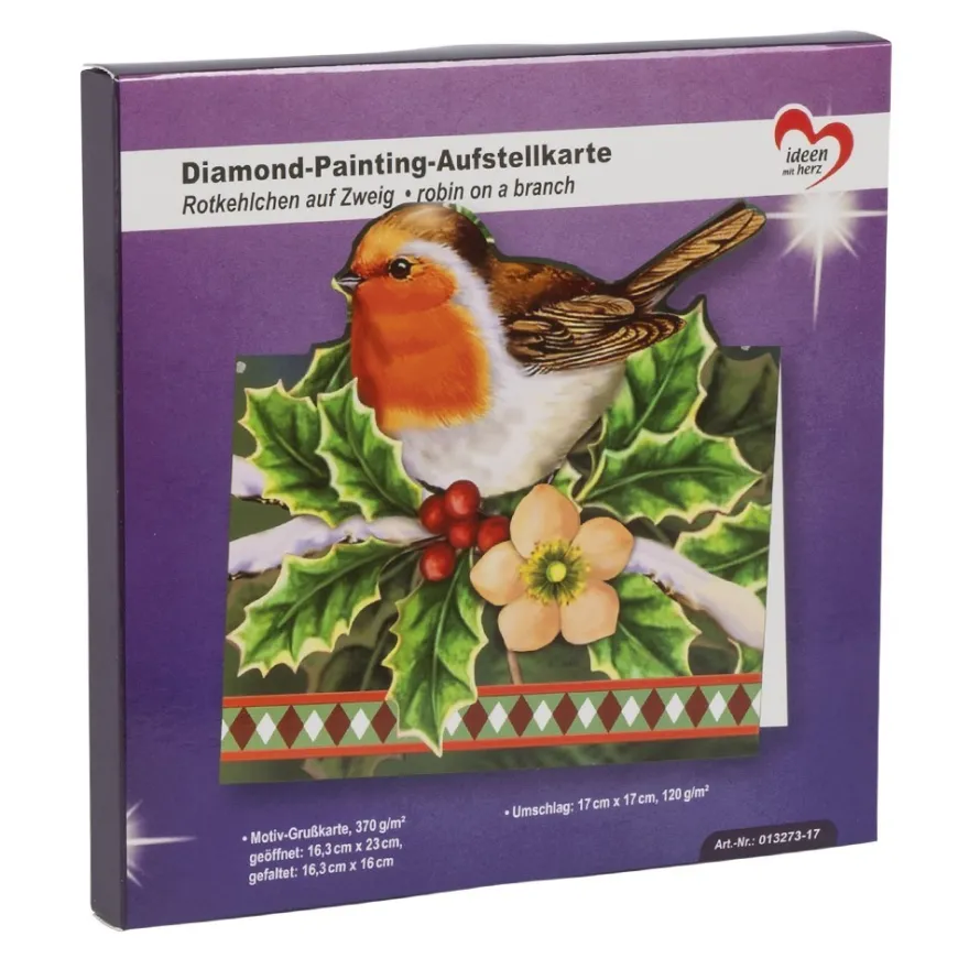 Diamond-Painting-Aufstellkarte, Baumschmuck, 16,3cm x 16cm, inkl. Umschlag & Werkzeug