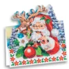 Diamond-Painting-Aufstellkarte, Weihnachtsmann mit Rentier, 16,3cm x 16cm, inkl. Umschlag & Werkzeug