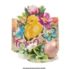 Diamond-Painting-Aufstellkarte, Küken mit Blumen, 16,3cm x 16cm, inkl. Zubehör