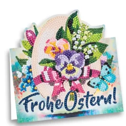 Diamond-Painting-Aufstellkarte, Frohe Ostern!, 16,3cm x 16cm, inkl. Zubehör