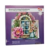 Diamond-Painting-Aufstellkarte, Fenster mit Blumen, 16,3cm x 16cm, inkl. Zubehör