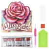 Diamond-Painting-Aufstellkarte, pinke Rose - Alles Liebe!, 16,3cm x 16cm, inkl. Zubehör