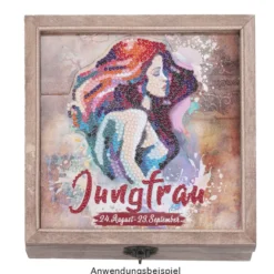Diamond-Painting-Aufstellkarte, Sternzeichen Jungfrau, 16,3cm x 16cm, inkl. Zubehör