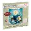 Diamond-Painting-Aufstellkarte mit LED-Licht, Kerze mit weißer Christrose, inkl. Timer