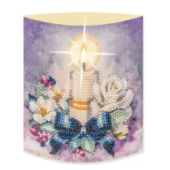 Diamond-Painting-Aufstellkarte mit LED-Licht, Kondolenz-Kerze, inkl. Timer
