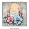 Diamond-Painting-Aufstellkarte mit LED-Licht, Kerze mit Blumen 1, inkl. Timer