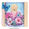 Diamond-Painting-Aufstellkarte mit LED-Licht, Kerze mit Blumen 3, inkl. Timer