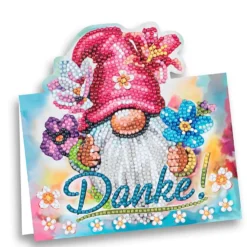 Diamond-Painting-Aufstellkarte, Danke!, 16,3cm x 16cm, inkl. Umschlag & Werkzeug