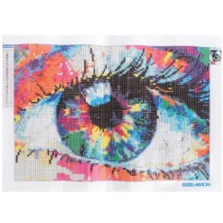 Diamond-Painting-Bild, Auge multicolor, 35cm x 25cm, inkl. Werkzeug