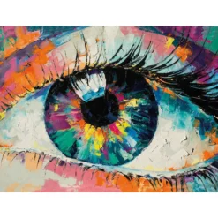 Diamond-Painting-Bild, Auge multicolor, 35cm x 25cm, inkl. Werkzeug