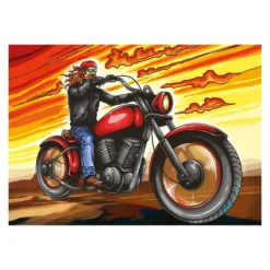 Diamond-Painting-Bild, Biker, 25cm x 35cm, inkl. Werkzeug