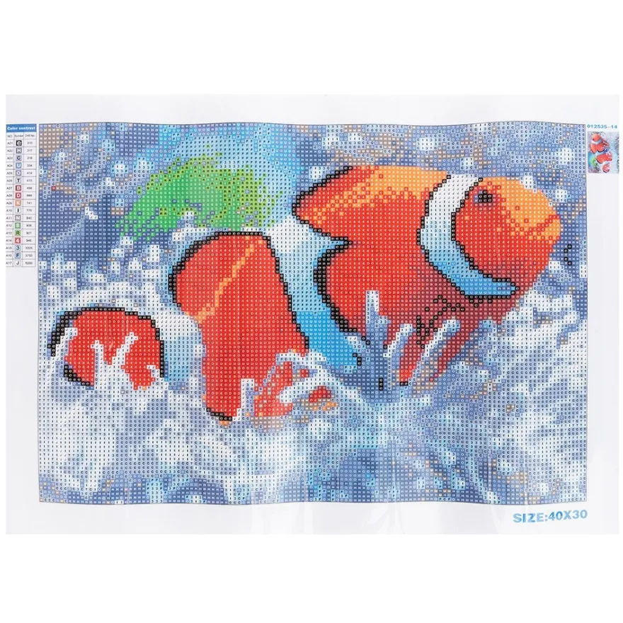 Diamond-Painting-Bild, Clownfisch, 35cm x 25cm, inkl. Werkzeug