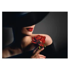 Diamond-Painting-Bild, Dame mit Rose, 25cm x 35cm, inkl. Werkzeug