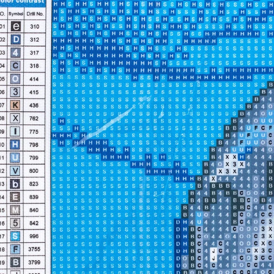 Diamond-Painting-Bild, Delfin, 35cm x 25cm, inkl. Werkzeug