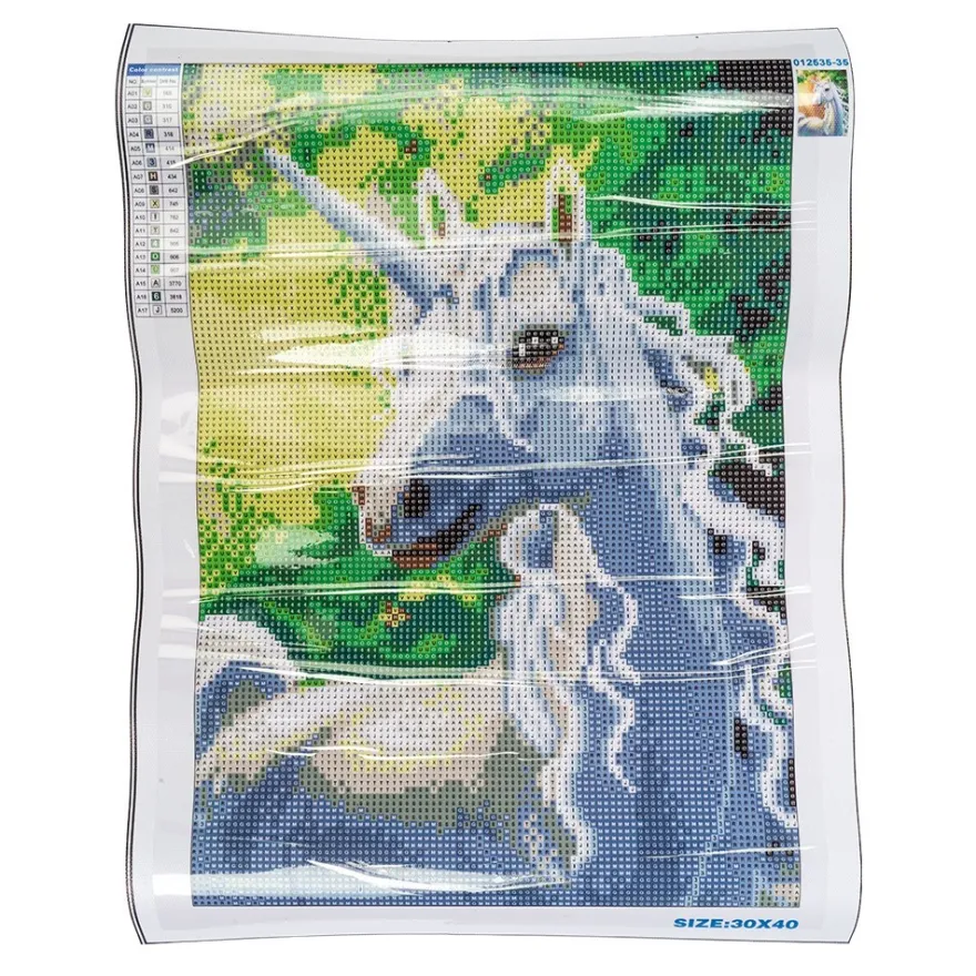 Diamond-Painting-Bild, Einhorn, 25cm x 35cm, inkl. Werkzeug