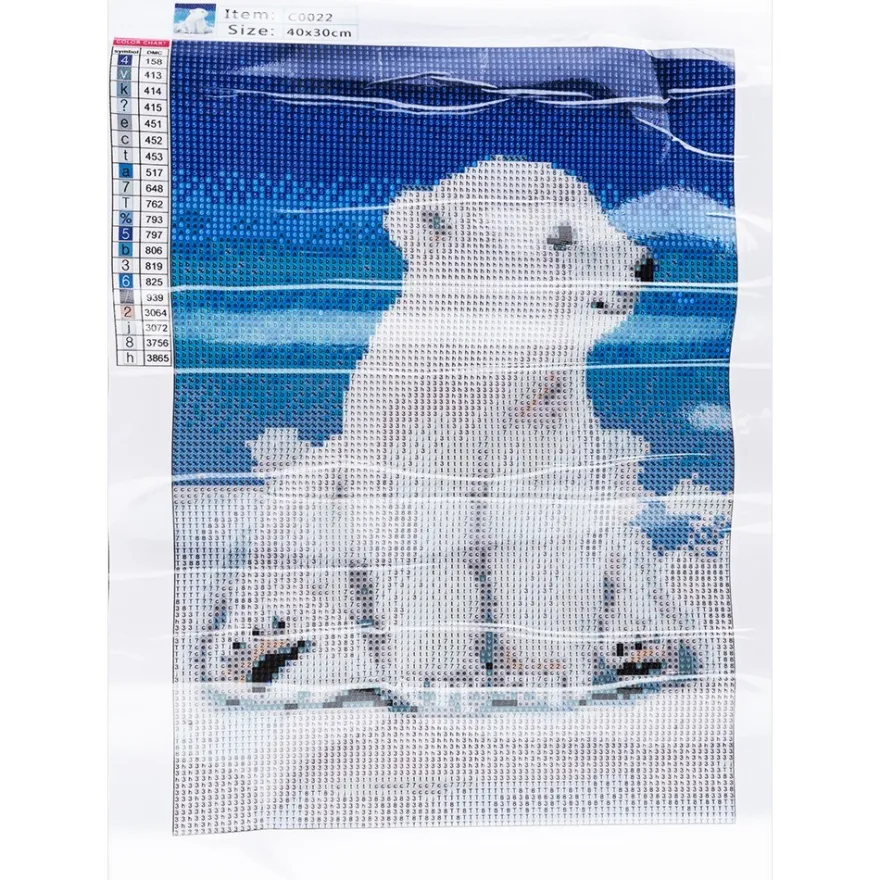 Diamond-Painting-Bild, Eisbär, 25cm x 35cm, inkl. Werkzeug